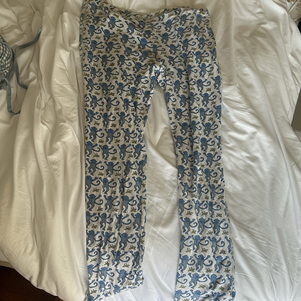 Roller Rabbit Blue Monkey Pjs Size Small - image 3